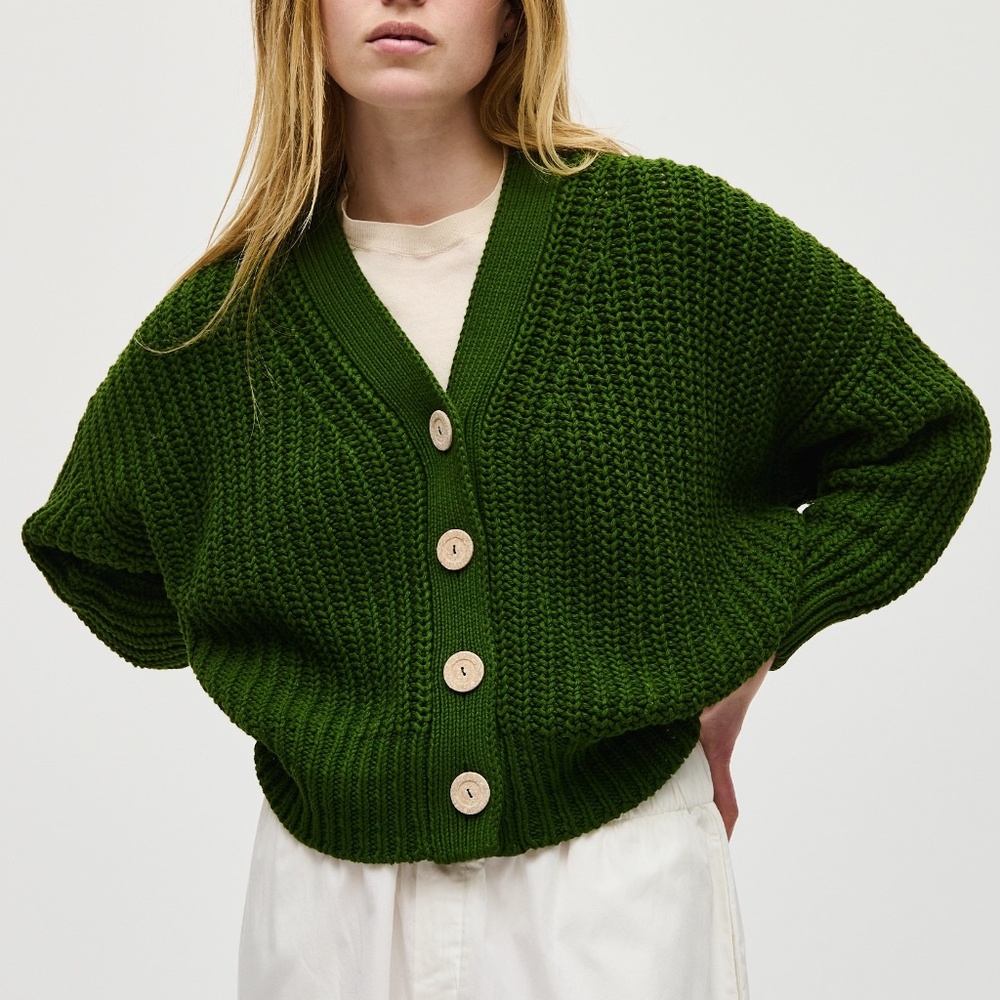 Babaa cardigan no18 pine (cotton)